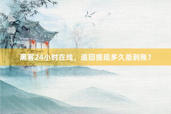 黑客24小时在线，追回提现多久能到账？